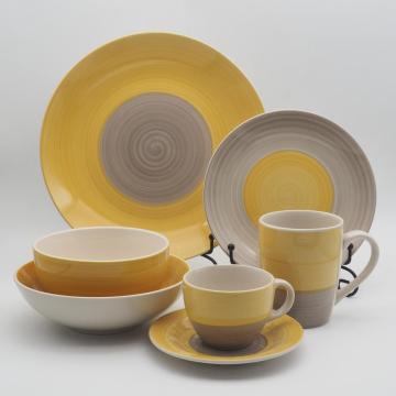 Novos pratos de luxo pintados à mão, conjuntos de utensílios de mesa definidos por utensílios de mesa