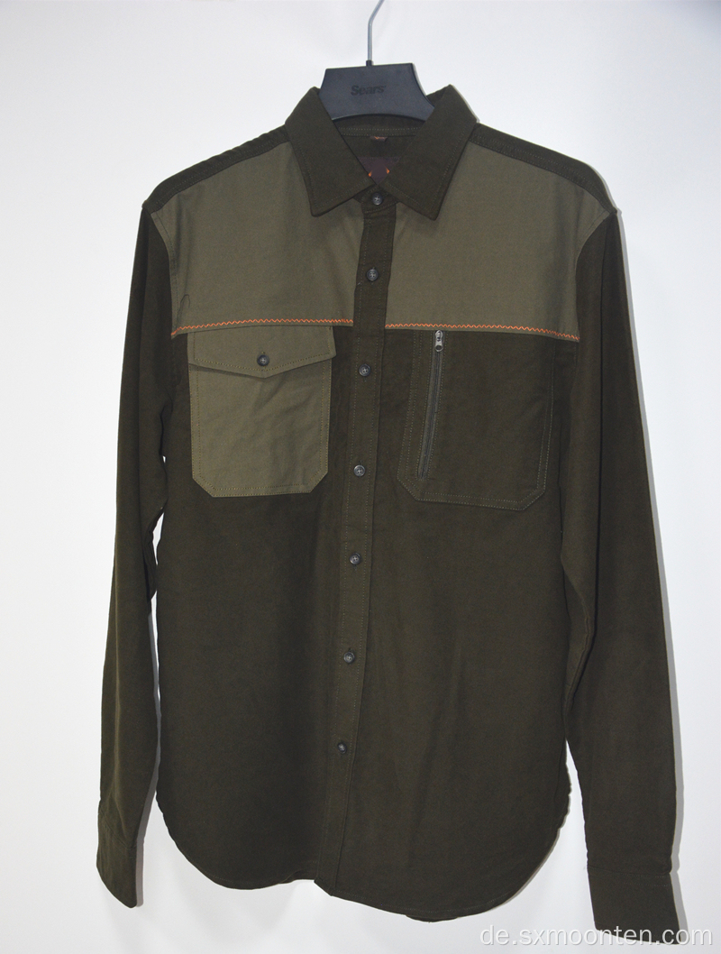 Custom Baumwolle Langarm Plaid Flanell Shirt