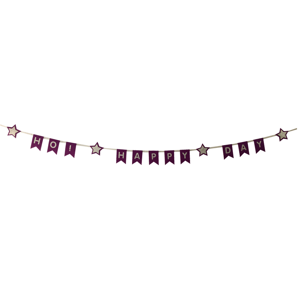 Purple Birthday Bunting Banner