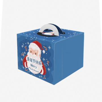 Logo Tersuai Borong Folding Handle Christmas Cake Box - Kotak Kertas Seni Kalis Kalis air gred makanan