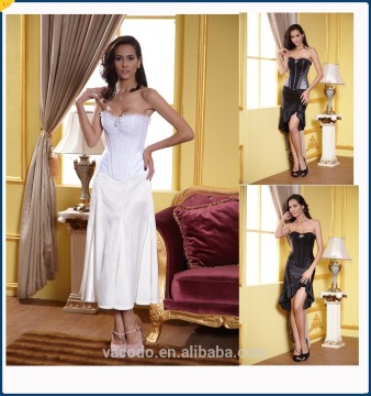 Micro Fiber Lace Ruffle Push Up Satin Corset in Guangzhou