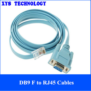 Flat Type RS232 to RJ45 Cable,factory sell RS232 Serieal DB9 to RJ45 Cables female to male
