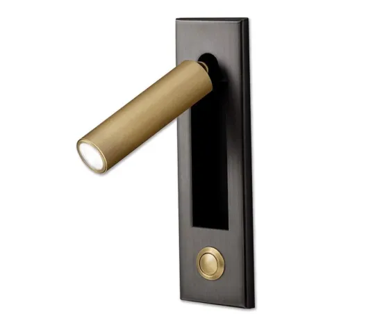 Copper Adjustable Wall-Mounted Bedside Reading Light with Switch