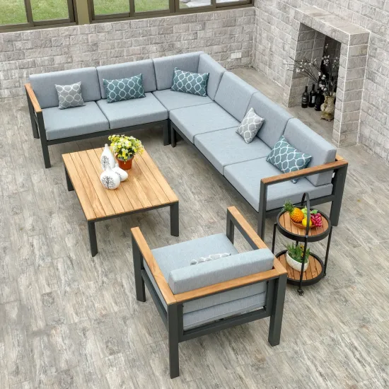KD Design Space-Saving Aluminum Frame Garden Furniture Outdoor Sofa