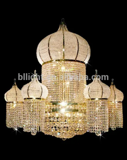 Classic design Islam building decorative golden crystal chandelier