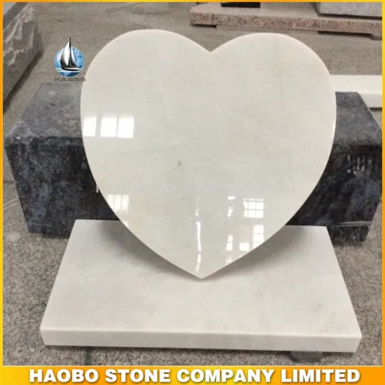 White marble heart shape cheap tombstones/moument
