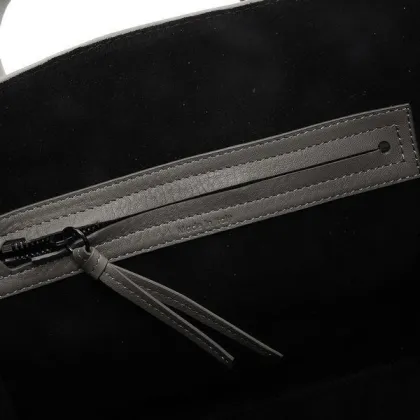 Simple, Cute, Phantom Grey, Black Hardware Celine Square Bag With Original Leather