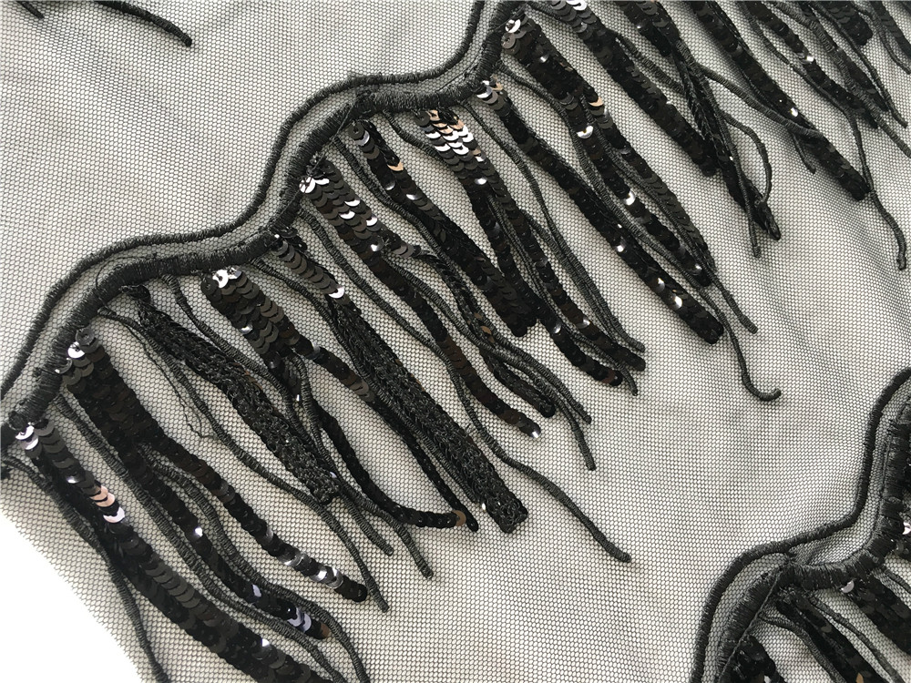 Wave Sequin Embroidery Fabric
