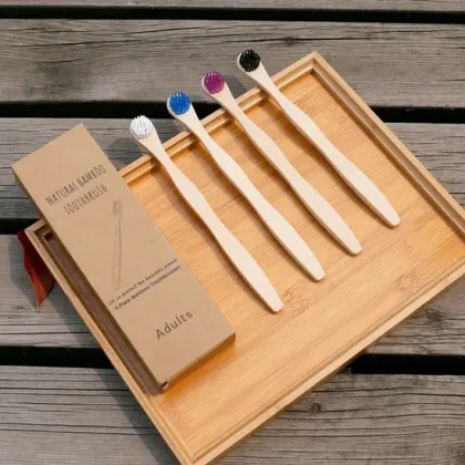 Bamboo Soft Toothbrush Disposable Charcoal Toothbrush