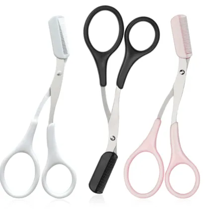 Zhixin Hot Sale Stainless Steel Eyebrow Trimming Scissors and Comb Set