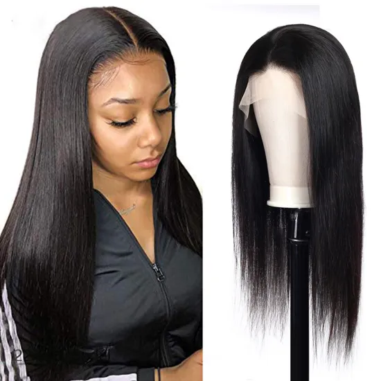 Alice Brazilian Human Hair Lace Front Wig Straight Virgin Hair Lace Wig For Black Women Pre Pluck Lace Wig With Baby Hair
