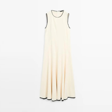Women's French elegant and minimalist style wide swing dress