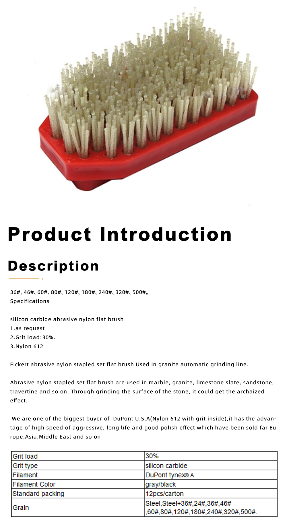 Fickert Abrasive Nylon Brush for Stone x