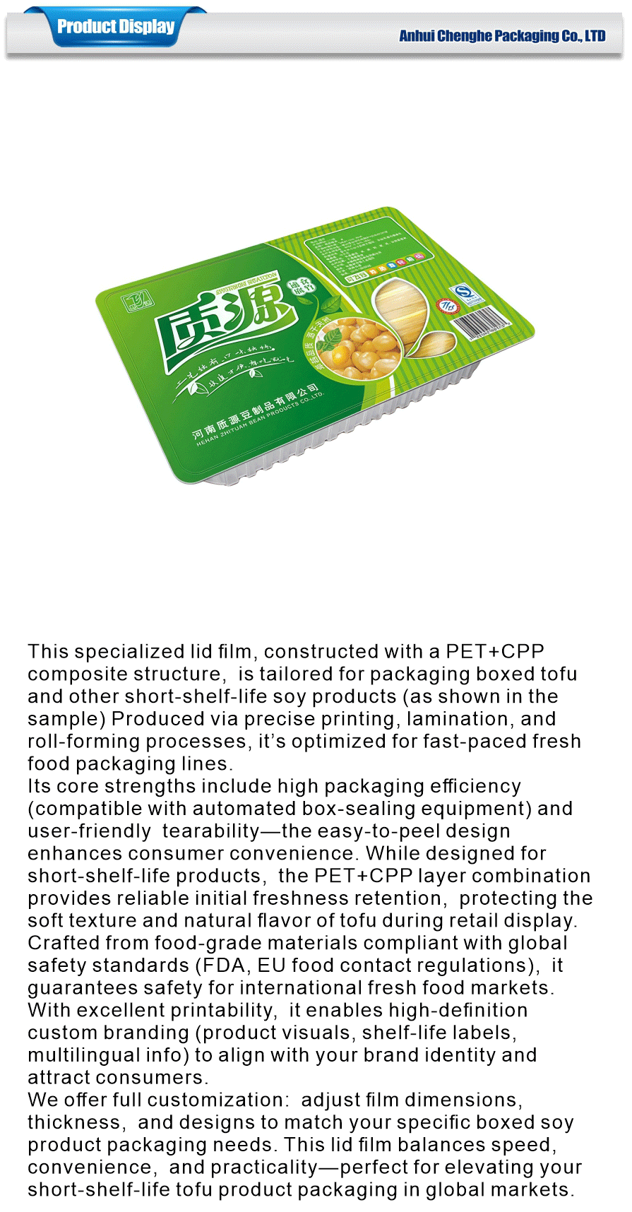 bespoke packaging for fresh food products