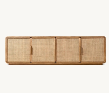 Modern Luxury Santiago 4-Door Cane Media Console