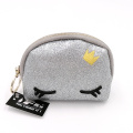 Royal crown embroidery glitter PU coin purse