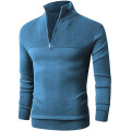 Mens Slim Fit Zip Up Mock Neck Sweater