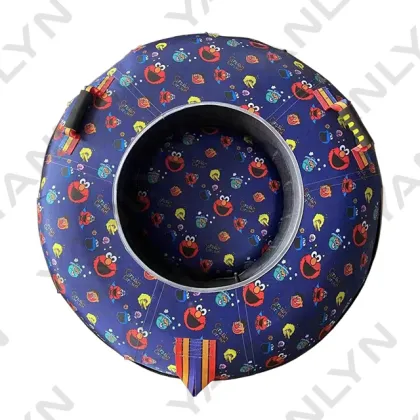 Inflatable Round Plastic Doughnut Sled for Winter Fun - Lands End 110cm