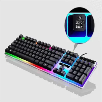 Wired RGB Illuminated Keyboard and Mouse Combo for Gamers