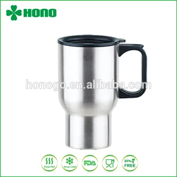 450ml Double wall stainless steel vacuum mug with handle