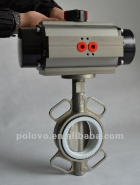 Stainless steel wafer type pneumatic butterfly valve