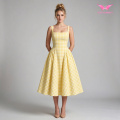 Gelb kariertes Maxikleid