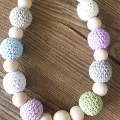 Baltic Amber Crochet Teething Necklace