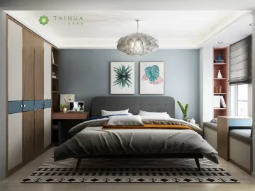 Customizing Adult Bedroom with Grey Cushion Bed