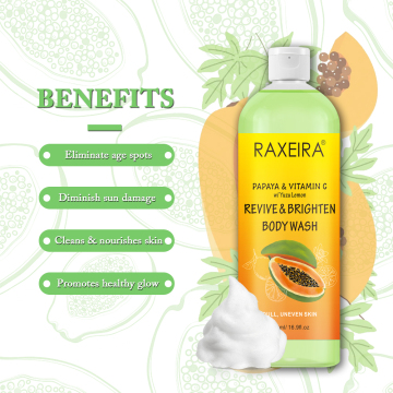 Hot Selling Private Label Organic Papaya Vitamin C Shower Gel
