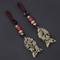 Dalmation Jasper Fish Pendant Woven keychain Accessories