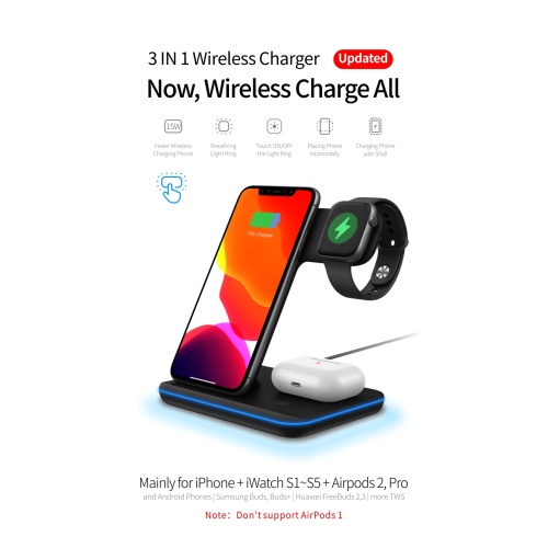 15W fast Wireless Charging 3 in1