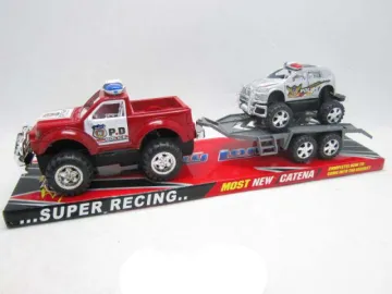 FRICTION POLICE CAR WITH BUSINESS CAR