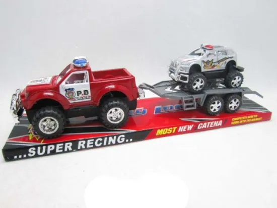 FRICTION POLICE CAR WITH BUSINESS CAR