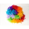 Wholesale Cheap Rainbow Sectioned Turkey Feather Boa For Cloth Decoration