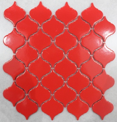 Mosaico de Porcelana de Diseño de Linterna de Color Rojo