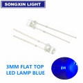100pcs F3 3mm 2pins Flat Top White Red Yellow Blue Green Pink Diode Led Wide Angle Light Emitting Diodes Lamp Ultra Bright Bulb