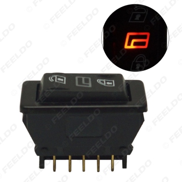 Universal 5-Pin 12V/24V 20A Car Power Window Switch with Red Illumination Indicator