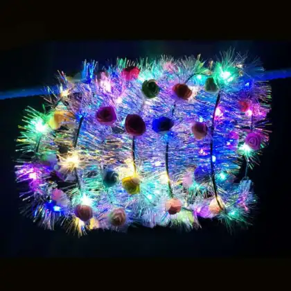 girl flower crowns LED string light flower headband