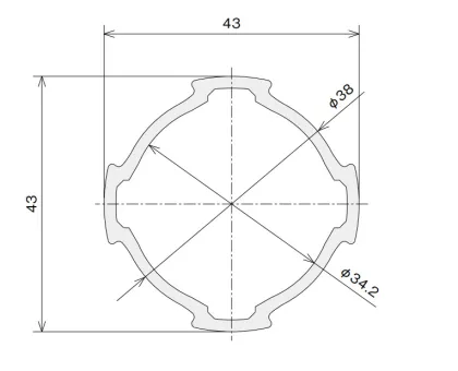 Low price length 4m diameter 43mm aluminum lean tube for lean pipe system