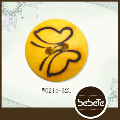 fancy wooden Butterfly painted buttons