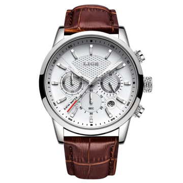 Luxe Business Leather Strap Waterproof Quartz Watch for Men