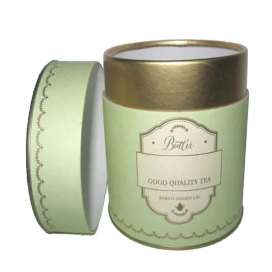 Gold edge Paper round tube box