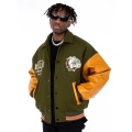 Meninos Dark Green Baseball Varsity Jacket