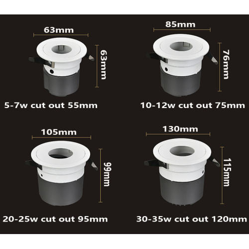 Zigbee TUYA Dimming 7W12W18W recessed spotlight led