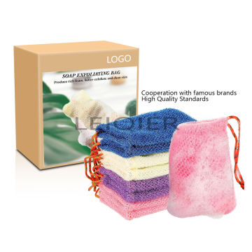Custom Logo Soap Saver Mesh Bag for Exfoliating Bar Soap in Shower and Bath