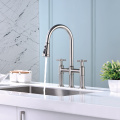 Transitional Bridge Kitchen Faucet with Pull-Down Sprayhead