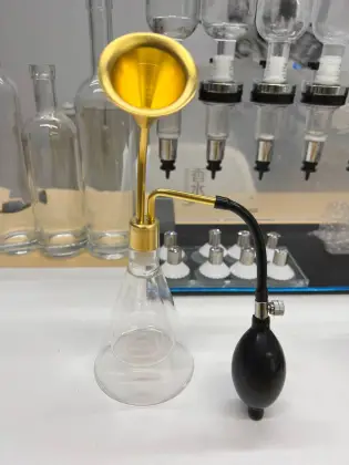 Brass Wall-Mounted Display Rack for Spa Oils, Wines, and Aromatics