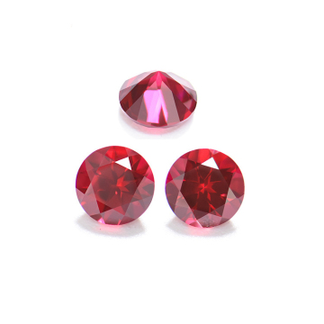Wholesale Lab-Grown Red Ruby Stones: Price Per Carat, Round Cut Beads for Jewelry Making
