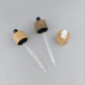 20mm 24mm wooden dropper cap with glass pipette