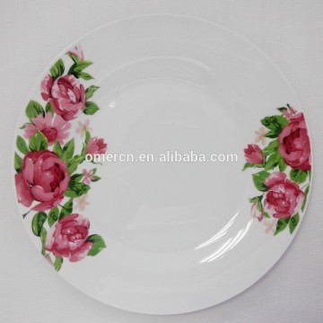 cheap china dishes/ ceramic dishes, restaurant ceramic plates dishes wholesale with two flower